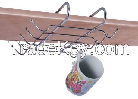undershelf cup holder, cup rack, cup organizer rack