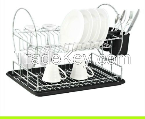 2 tier dish rack, 2 tier dish drainer, 2 tier kitchen rack, wire dish rack