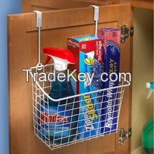 cabinet storage basket, over cabinet basket, basket, cabinet hanging basket