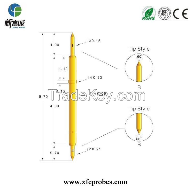 BGA029(40)-BB-57-0.5GG(S) test needle and super sharp , slim test probe with double end