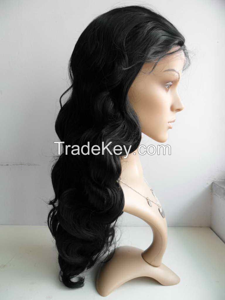 Lace front wig 22inches black body wave