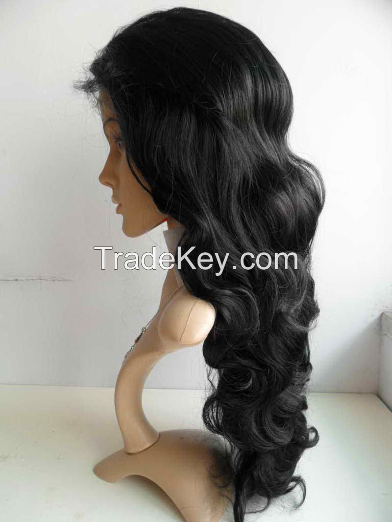 Lace front wig 22inches black body wave