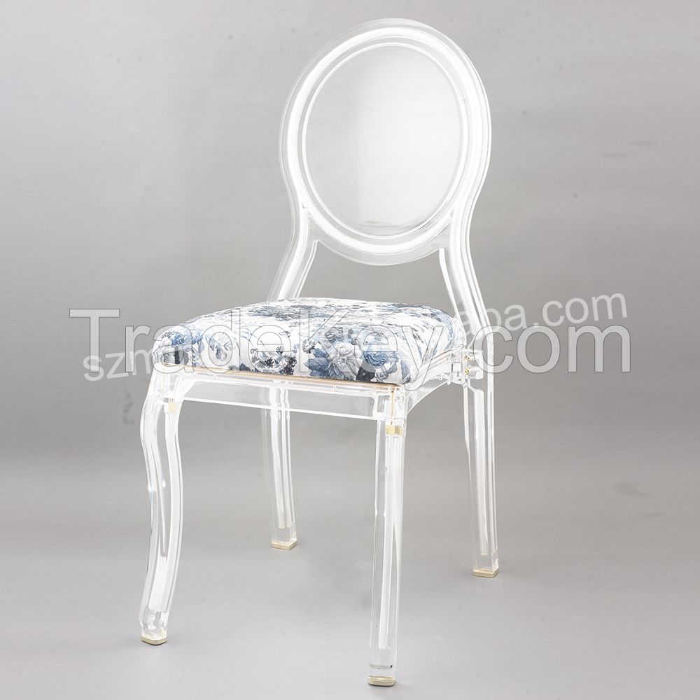 2015 Modern design cheap LED light acrylic dining chairs