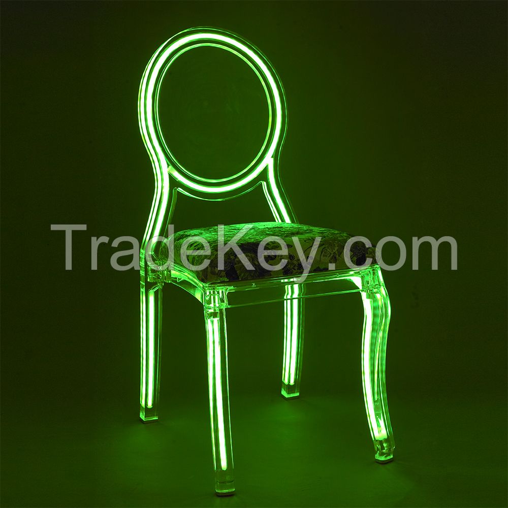 Clear Acrylic Lucite Dining Chair / wedding chairs With Cushion