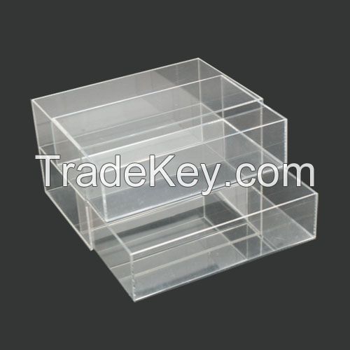 Square Acrylic packaging Boxes / Acrylic Storage Boxes with lids