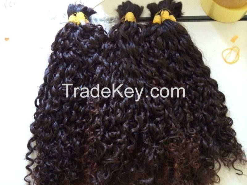 Vietnamese best wholesale price for 100% natural wavy/curly bulk hair 10- 30 inches with highest quality