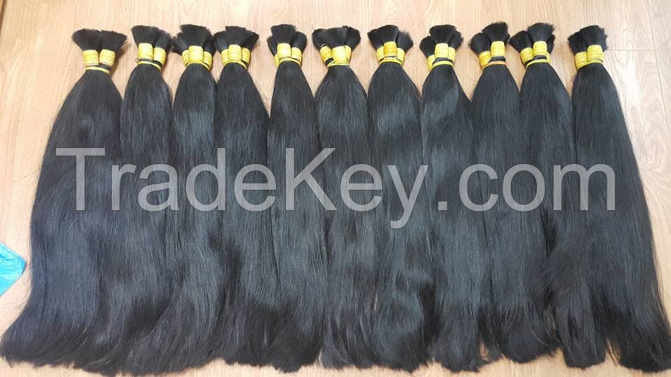 Vietnamese best wholesale price for 100% natural straight bulk hair 10- 30 inches with highest quality