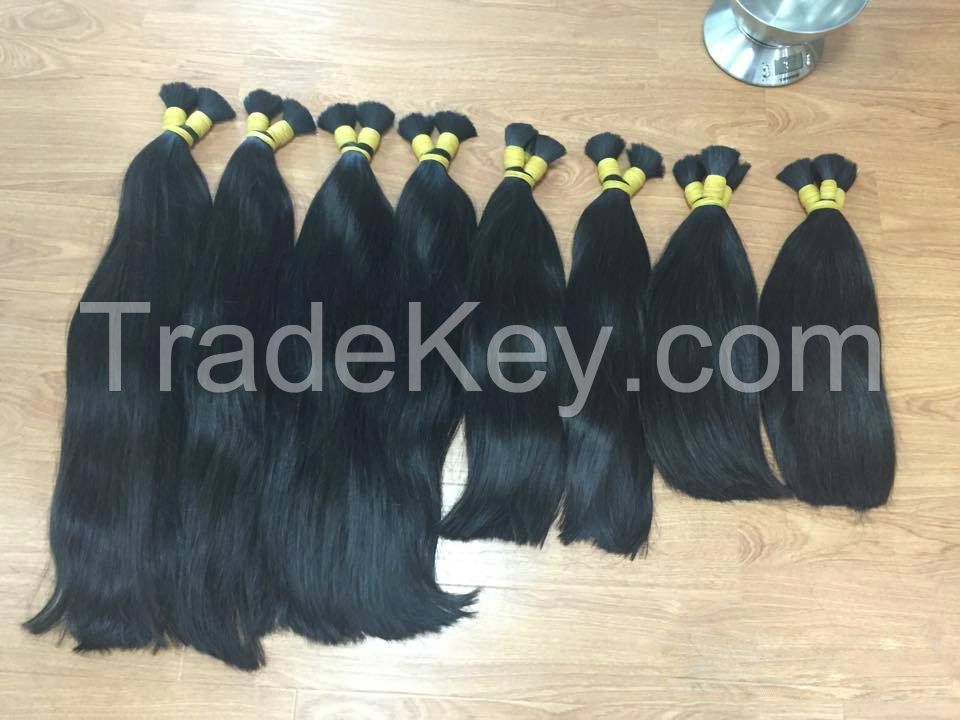 Vietnamese best wholesale price for 100% natural straight bulk hair 10- 30 inches with highest quality