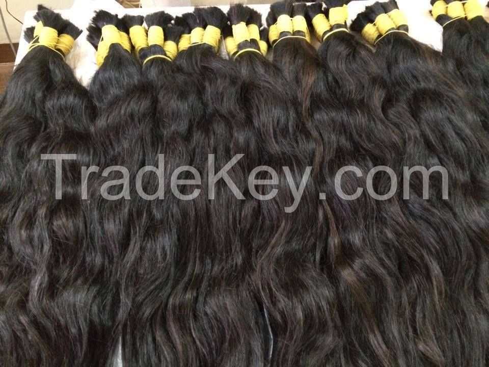 Vietnamese best wholesale price for 100% natural wavy/curly bulk hair 10- 30 inches with highest quality