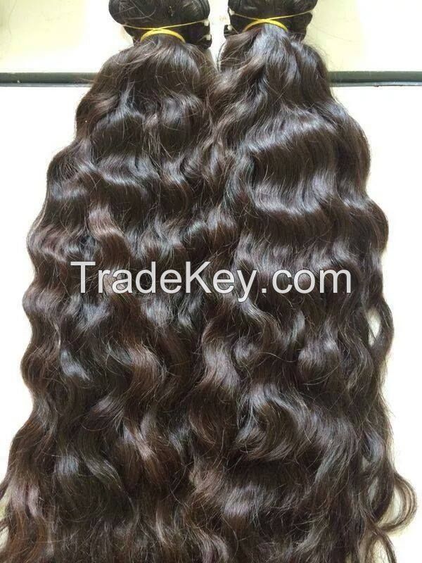 Vietnamese best wholesale price for 100% natural wavy/curly weft hair 10- 30 inches with highest quality