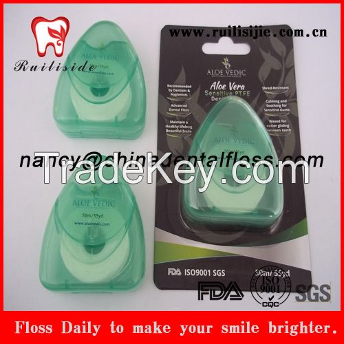 Triangle shaped dental floss products nature silk transparent dental flosser