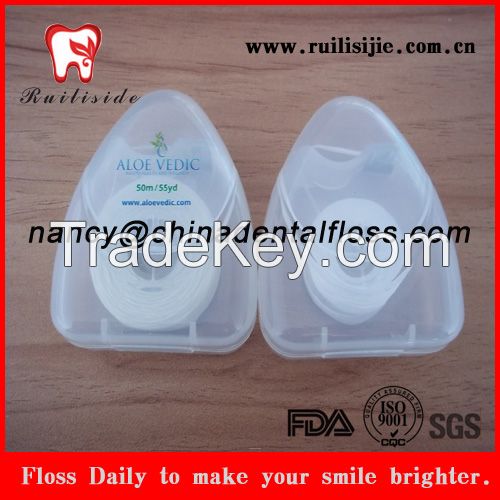 Triangle shaped dental floss products nature silk transparent dental flosser