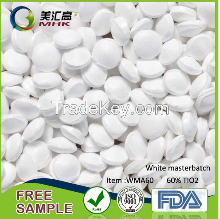 white masterbatch for extrusion molding, injection molding,blow molding, etc