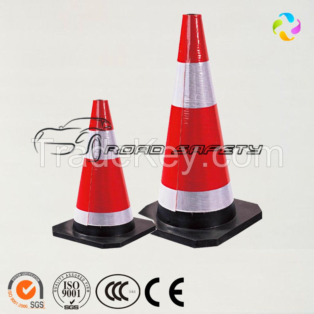 Colored Traffic Road Safety Rubber Cone of crossroad