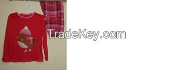 Girls PJ Set 9,000 Pcs. Size 2-3 to 13-14.  100% Cotton, RED Color. Original Packaging. $9.00 Ex.Miami.