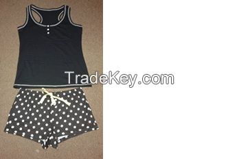 Ladies 2 Piece Pajama Shorts 