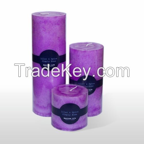 Scented Pillar Candle with multiple colors