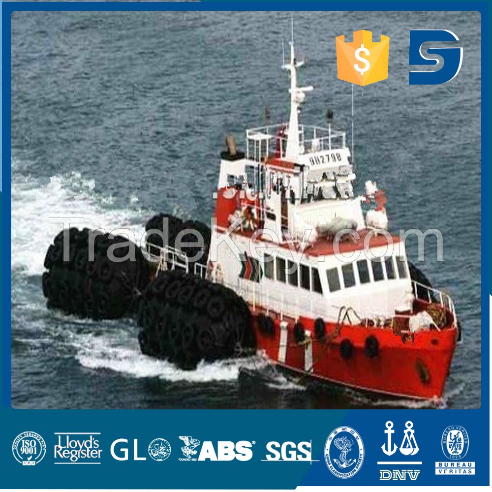 Pneumatic rubber fenders protect ship anti-collision