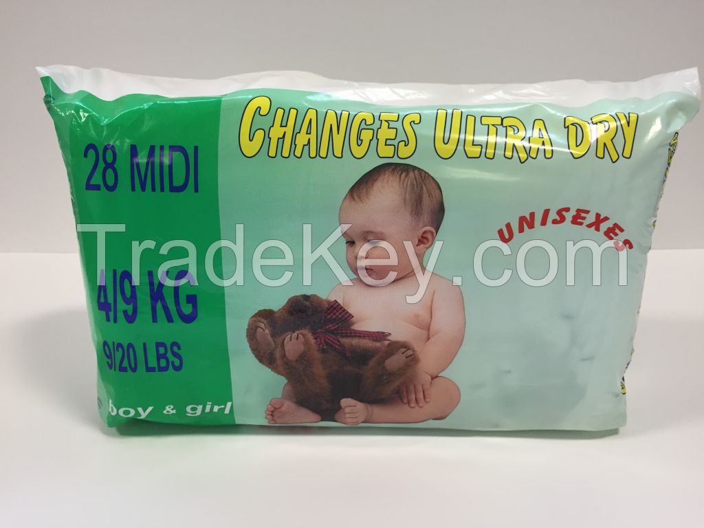 Baby Diapers in Packings for selling