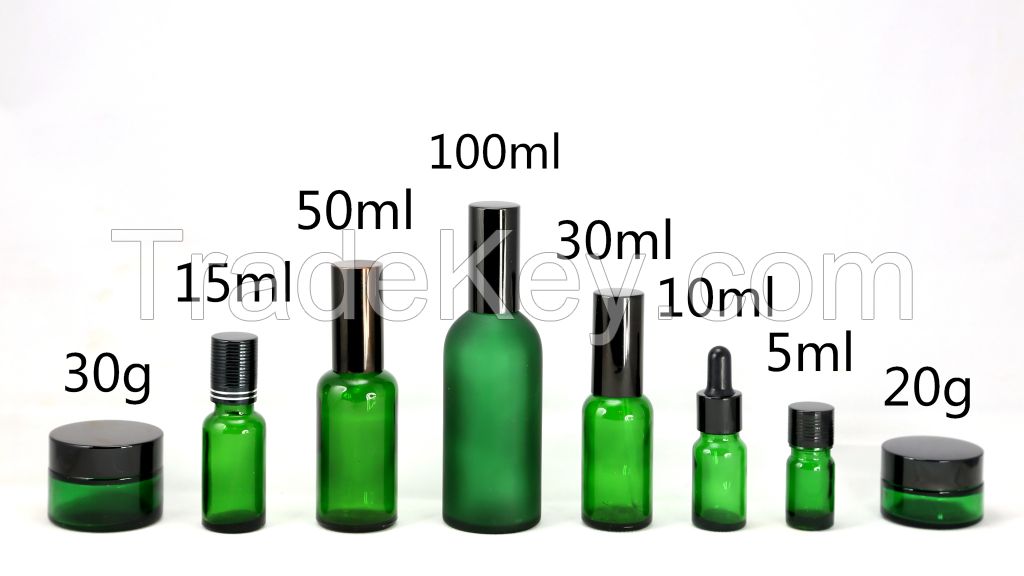 Green Essential Oil Bottles Jars 20g 30g 5ml 10ml 15ml 30ml 50ml 100ml 
