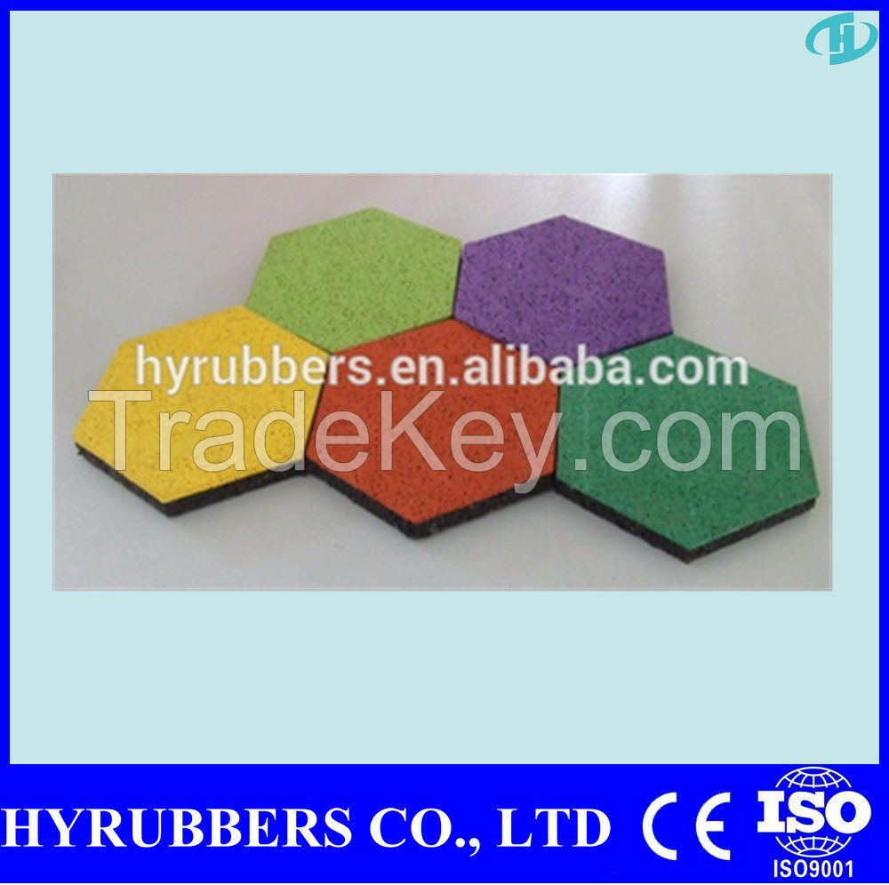 Hexgagonal rubber tile