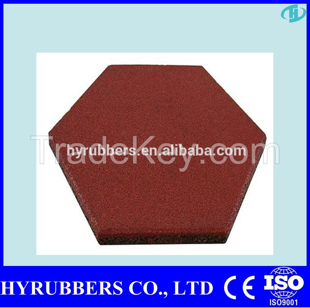 Hexgagonal rubber tile
