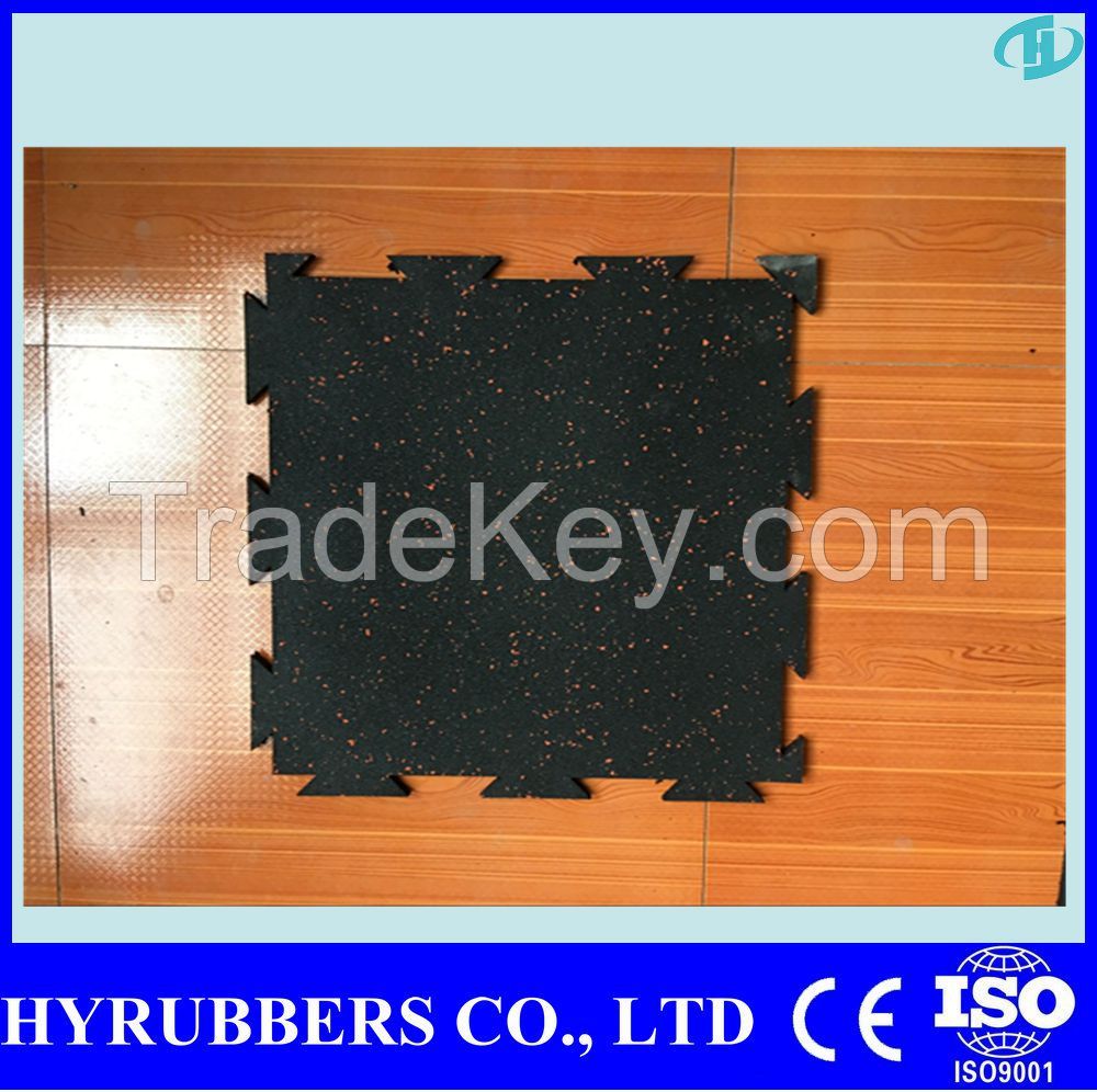 10 mm black Interlocking rubber tile