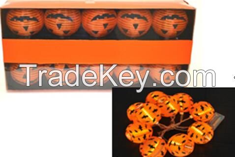 10 LED Halloween spider llights , Lighted Gauze Garland