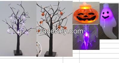 10 LED Halloween spider llights , Lighted Gauze Garland