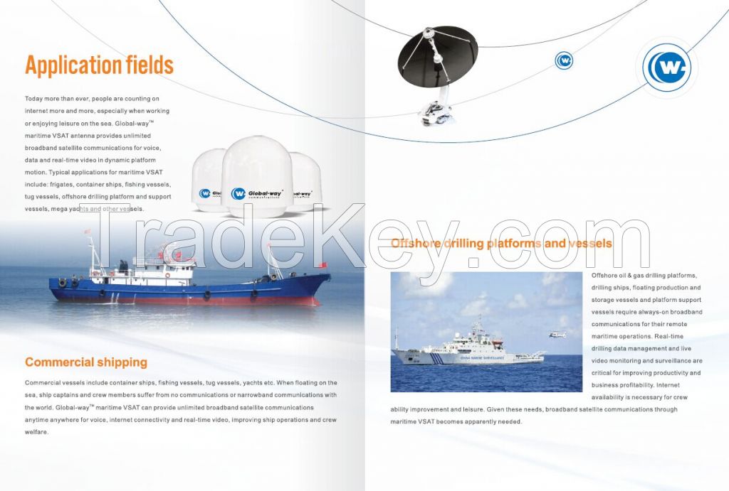 Maritime VSAT Antenna Systems By Global-way Communication Technology Co.,  Ltd, China
