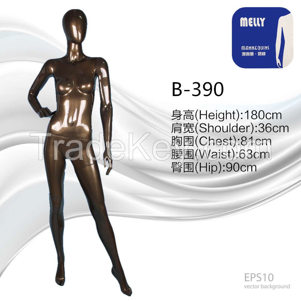 full body egg head standing female mannequin model display