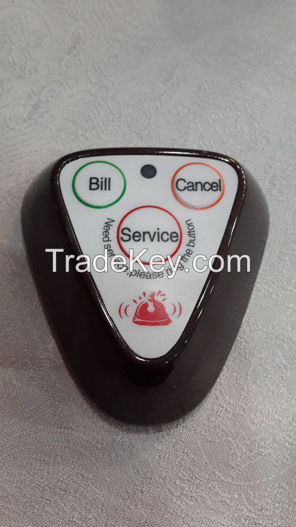 Wireless service call button pager 