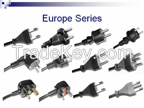 Europe 250v VDE Standrad 2/3pin plug power wire / cable