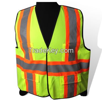 Reflective safety vests with high vis