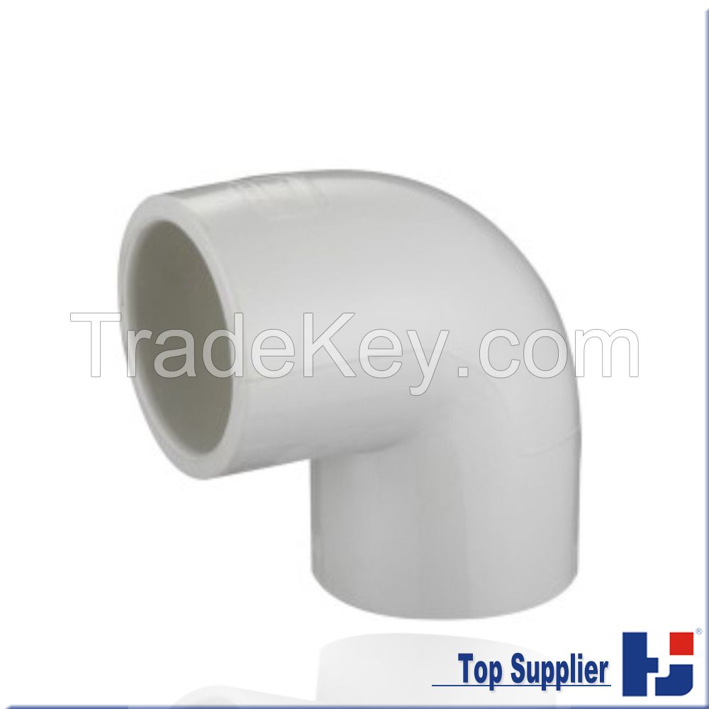 UPVC astm DD2466 SCH40 plastic pressure pipe fittings 90 degree elbow