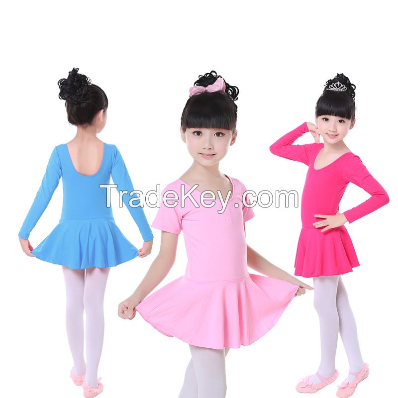 Cotton Girls Short/Long Sleeve Ballet Dance Dress
