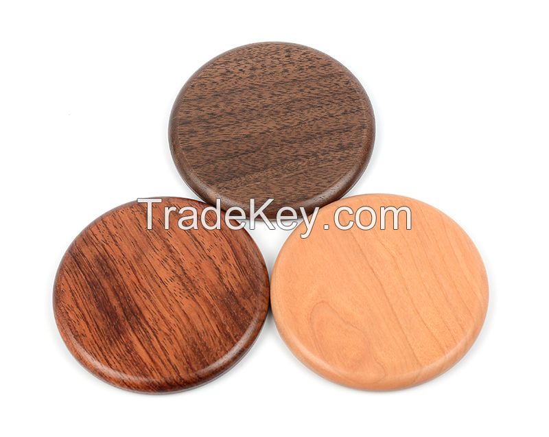 Qi Wireless Charging Pad Ultrathin Real Bamboo Wood Wireless Charger for Samsung S6/S6 Edge, Nexus 4, 5, 6, 7