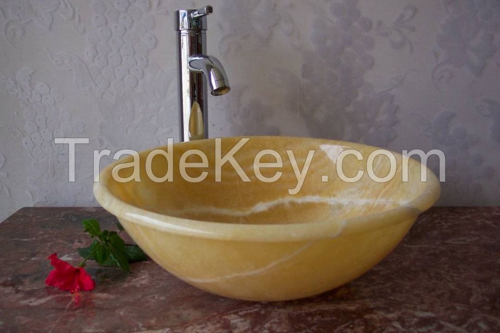 yellow onyx sink