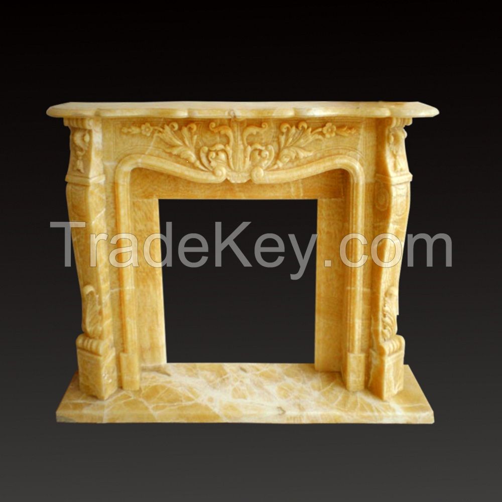 Yellow Onyx Fireplace