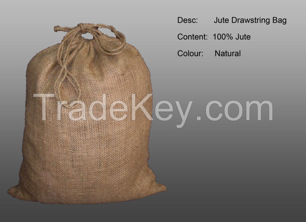 100% Jute Drawstring Bags