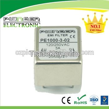 PE1000-3-02 3A 120/250VAC PCB emc noise electrical filter