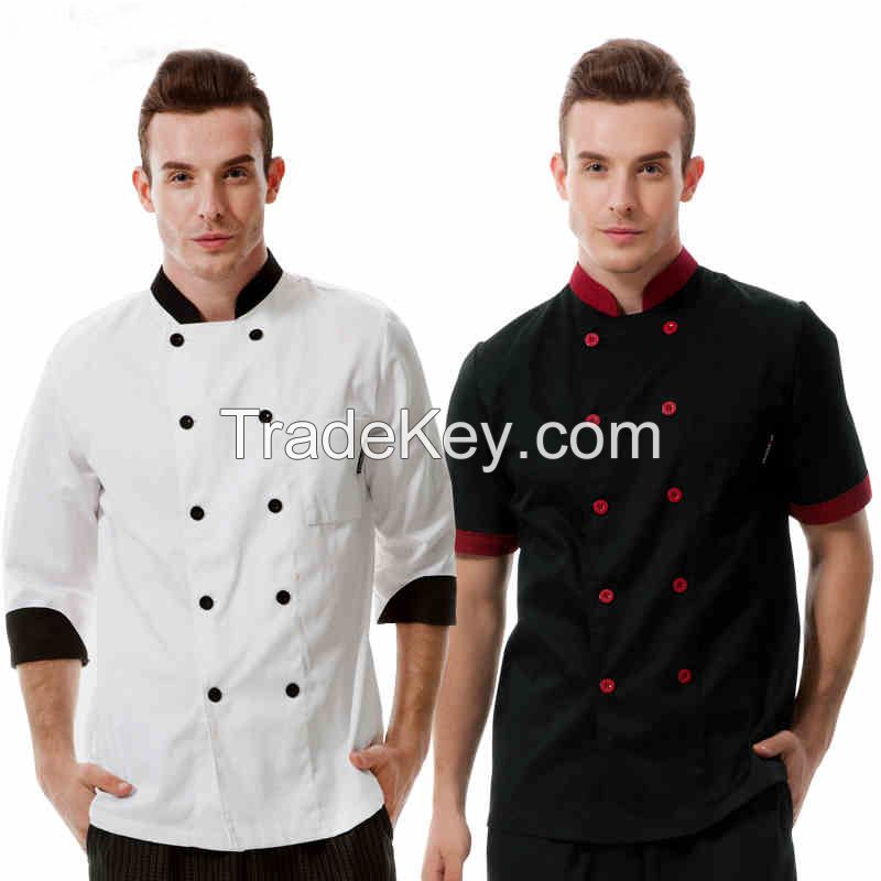 Bar staff/Waiter/waitress/Hotel Red chef jacket restaurant chef uniform