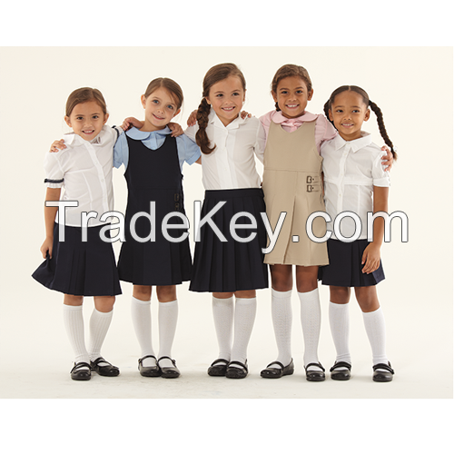 China cheap wholesale polyester cotton blend kindergarten girls dress primary girls pinafore school dress girls dresses