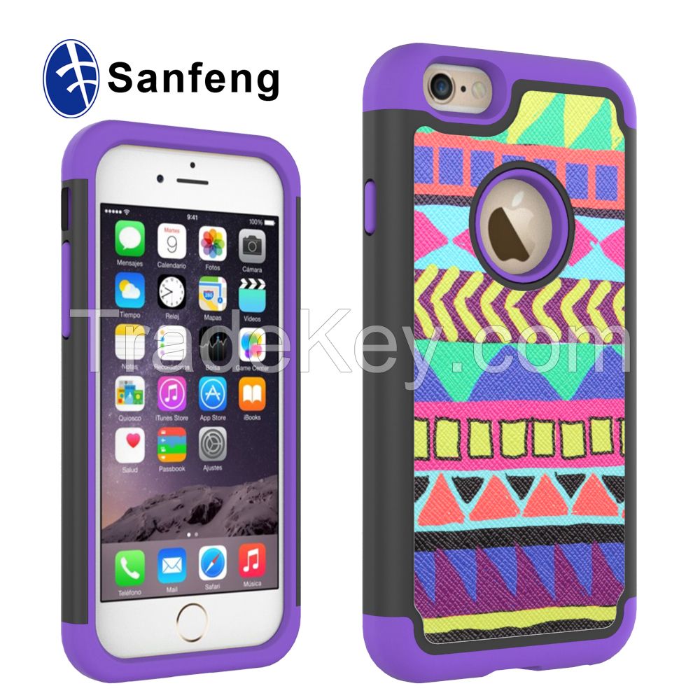 colorful pu sticker cellphone covers for iphone6s 5.5inch