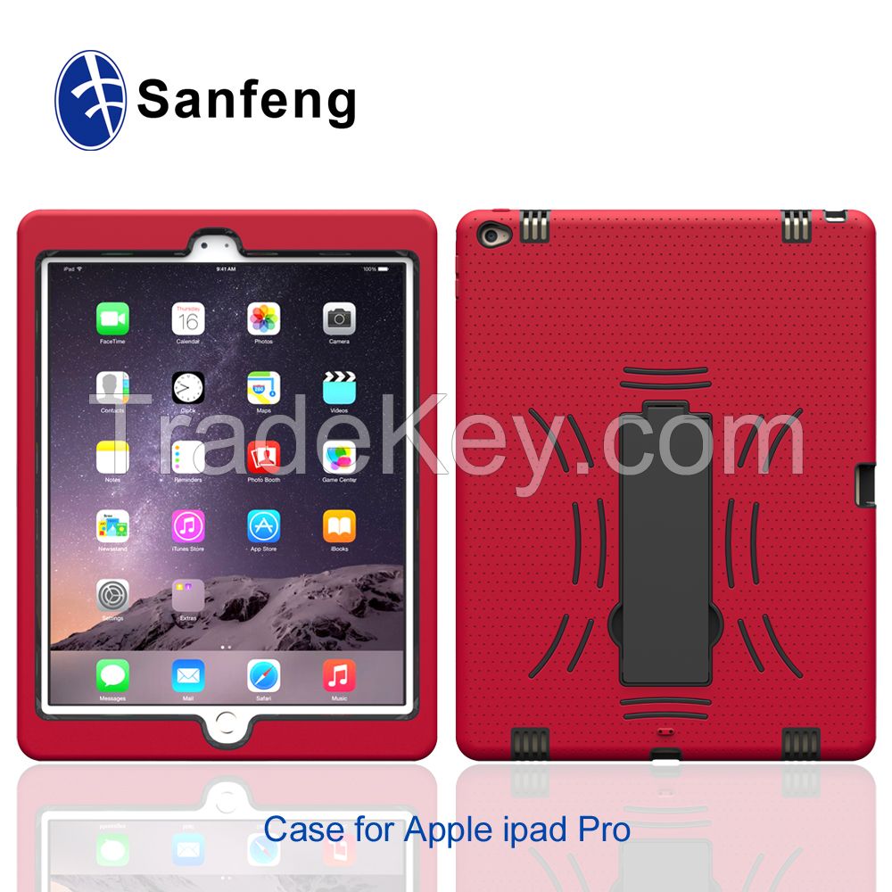 Shock-proof super smart cover with card holder kickstand, for iPad pro