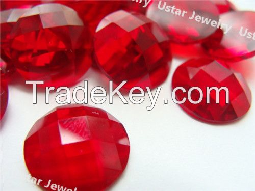 Ustar Jewelry Round Shape Cut Synthetic Glass Stone for Decoration