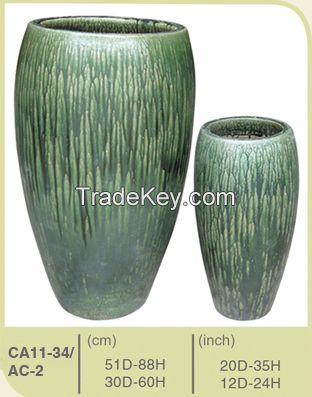 Glazed ceramic flower pots