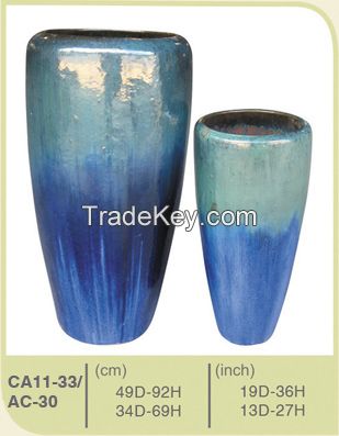 Glazed ceramic flower pots