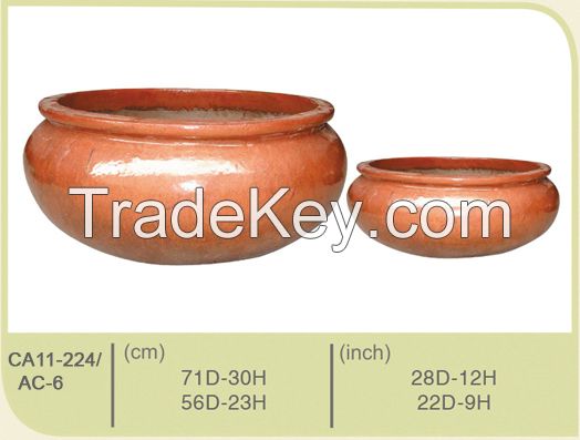 Glazed ceramic pottery bowl