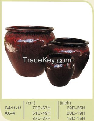 Glazed ceramic flower pots